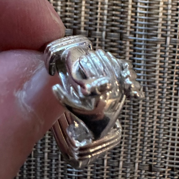 Sterling Silver Holding Hands GIMMEL Ring Love Friendship Marriage Heart Sz 5.75 - Picture 2 of 13